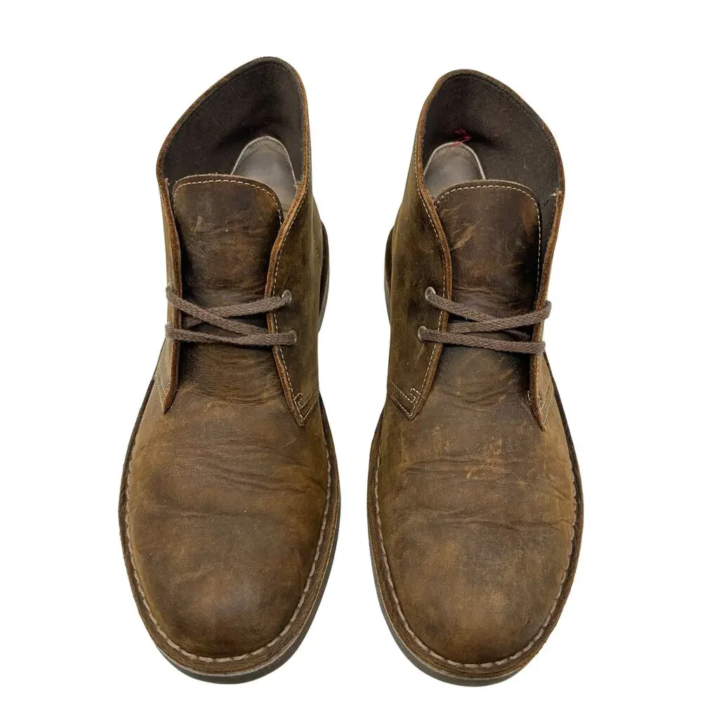 Clarks Men's Bushacre 2 Chukka Boots Brown Leather Size US 9‎